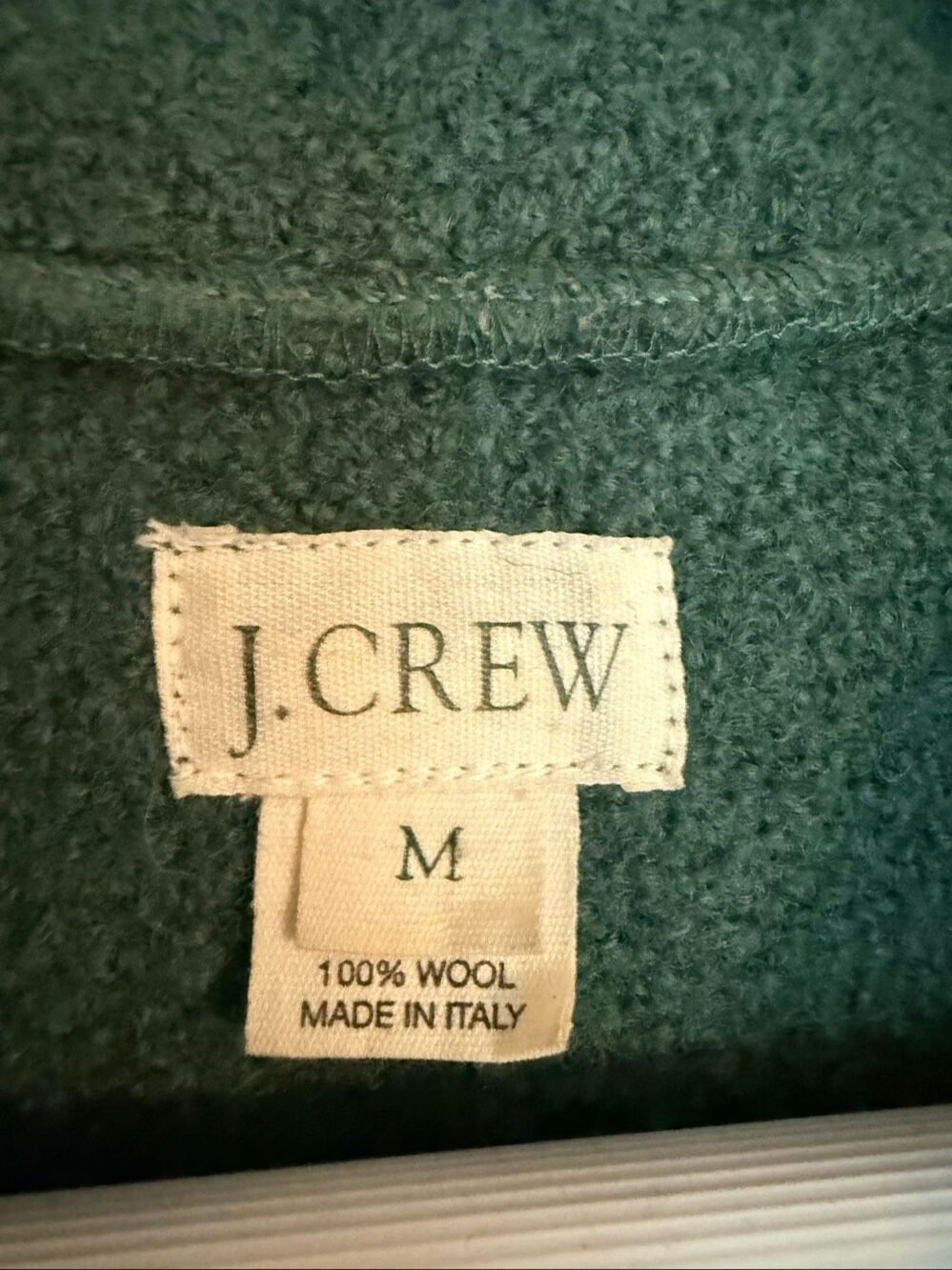 J.crew vintage 100% wool green collared blazer sweater M - Picture 3 of 7